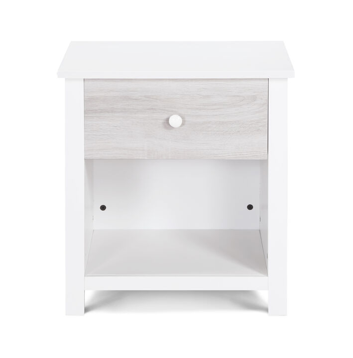 Olive & Opie Connelly Nightstand White/Rockport Gray