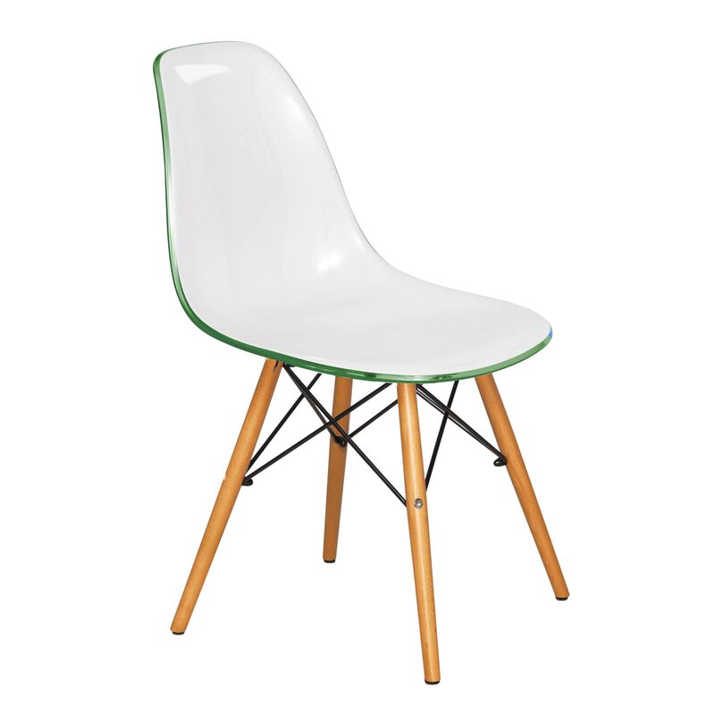 LeisureMod Dover Plastic Molded Dining Side Chair