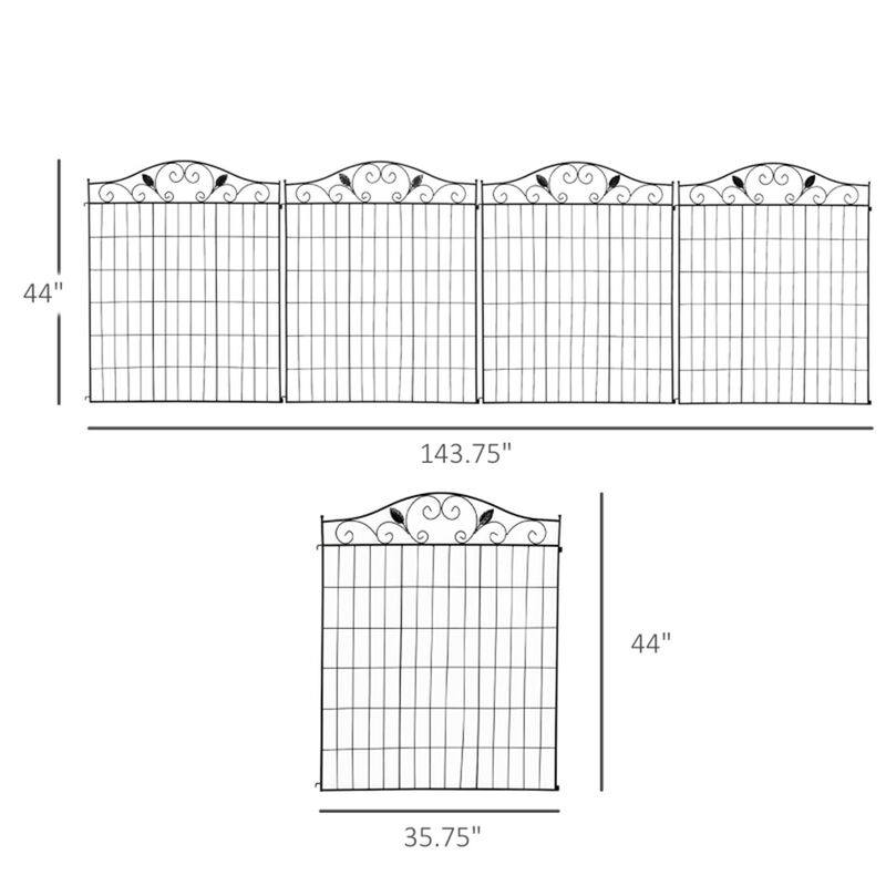 Metal Decorative Fence Panel for Yard Patio and Pathway Edging image number 3