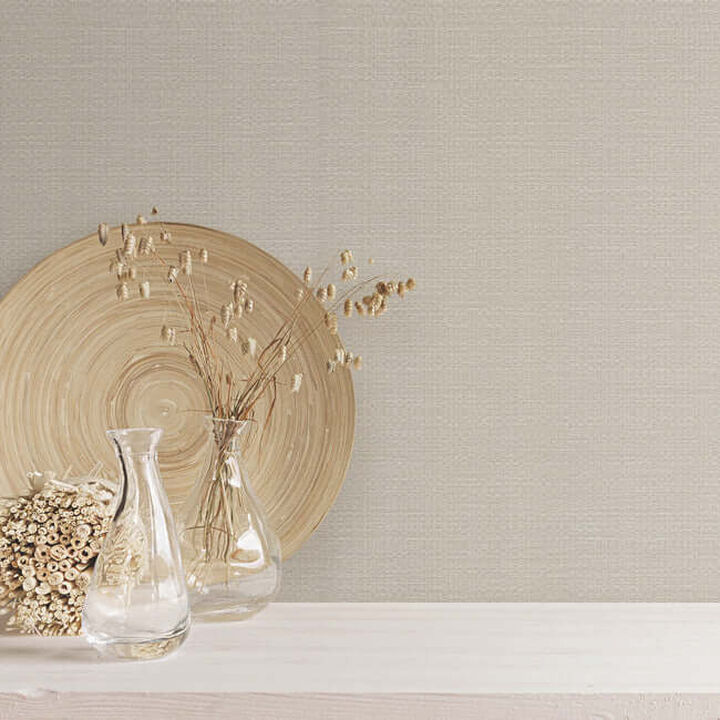 Bali Basketweave Beige Wallpaper