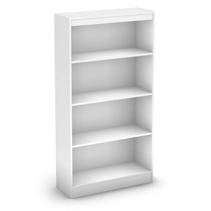 4-Shelf Bookcase with 2 Adjustable Shelves for Home Office or Living Room