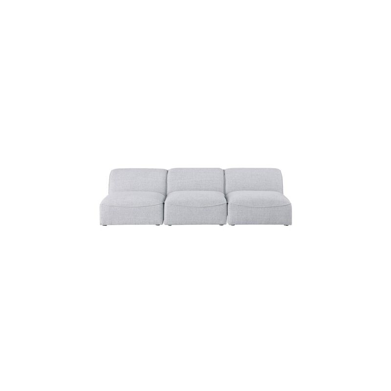 Meridian Furniture Miramar Grey Durable Linen Textured Modular Sofa