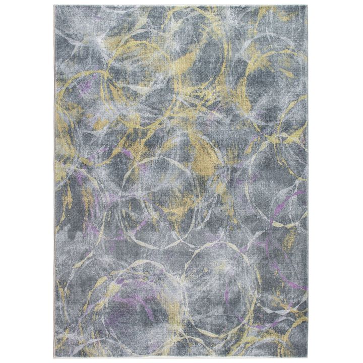 Roxy 2808 Grey/Gold Visions Area Rug, Size - 5' x 7'6