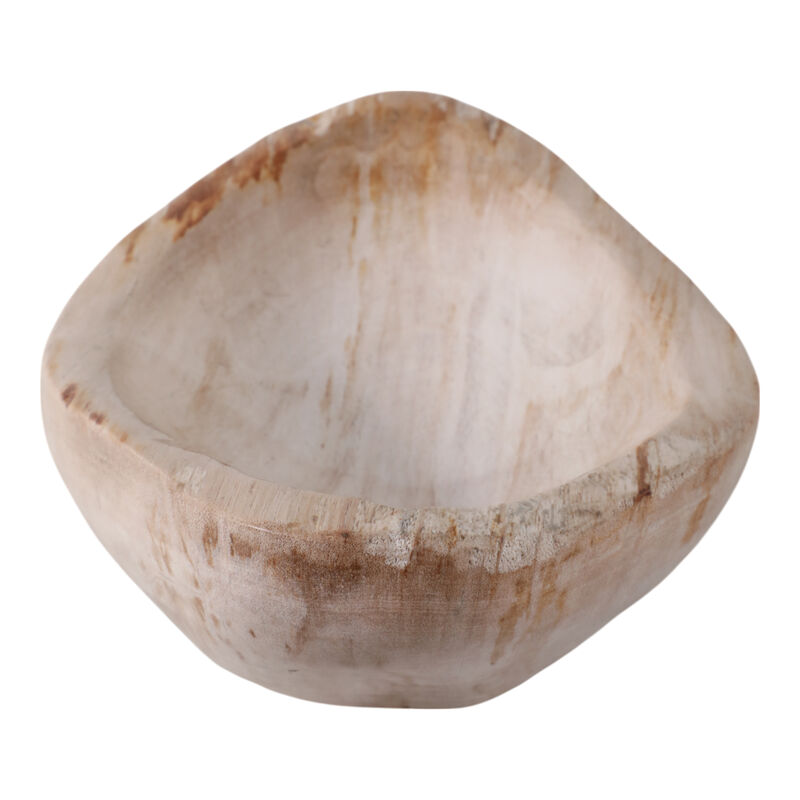 14" Petrified Wood Oval Bowl, Ivory image number 2