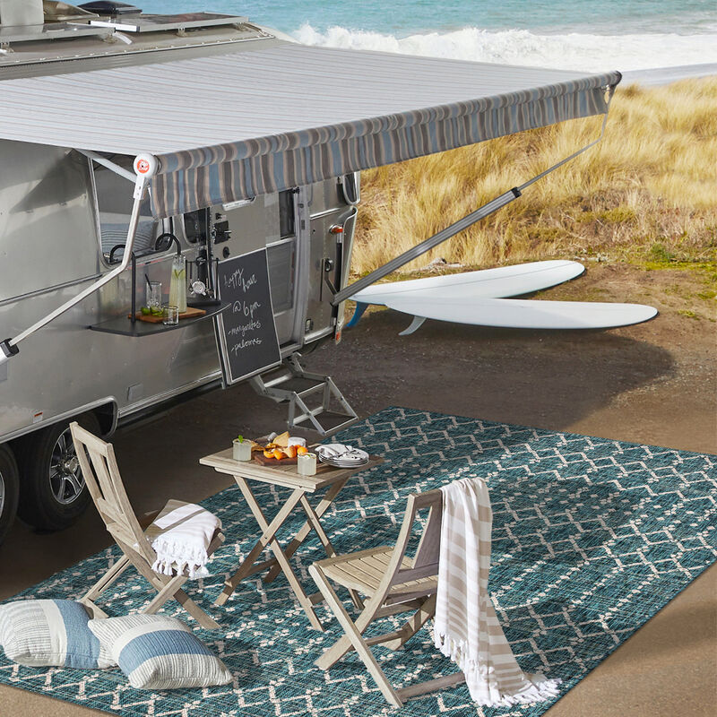 Ourika Moroccan Geometric Textured Weave Indoor/Outdoor Area Rug