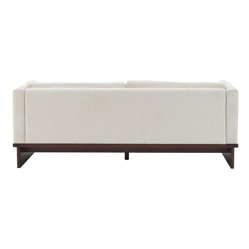 Christopher Knight Home Miranda 77'' Modern 3-Seater Rubberwood Upholstered Sofa with Thick Cushions