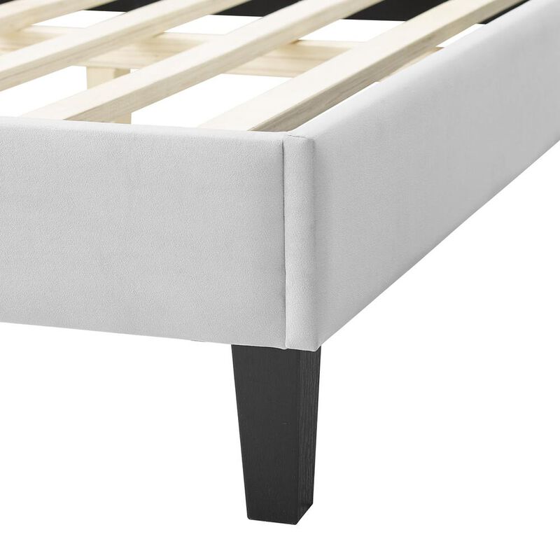 Soleil Performance Velvet King Bed - Light Gray MOD-7035-LGR image number 4