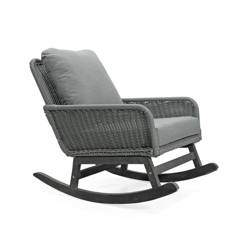 Merax  PE Rattan Rocking Chair for Indoor and Outdoor