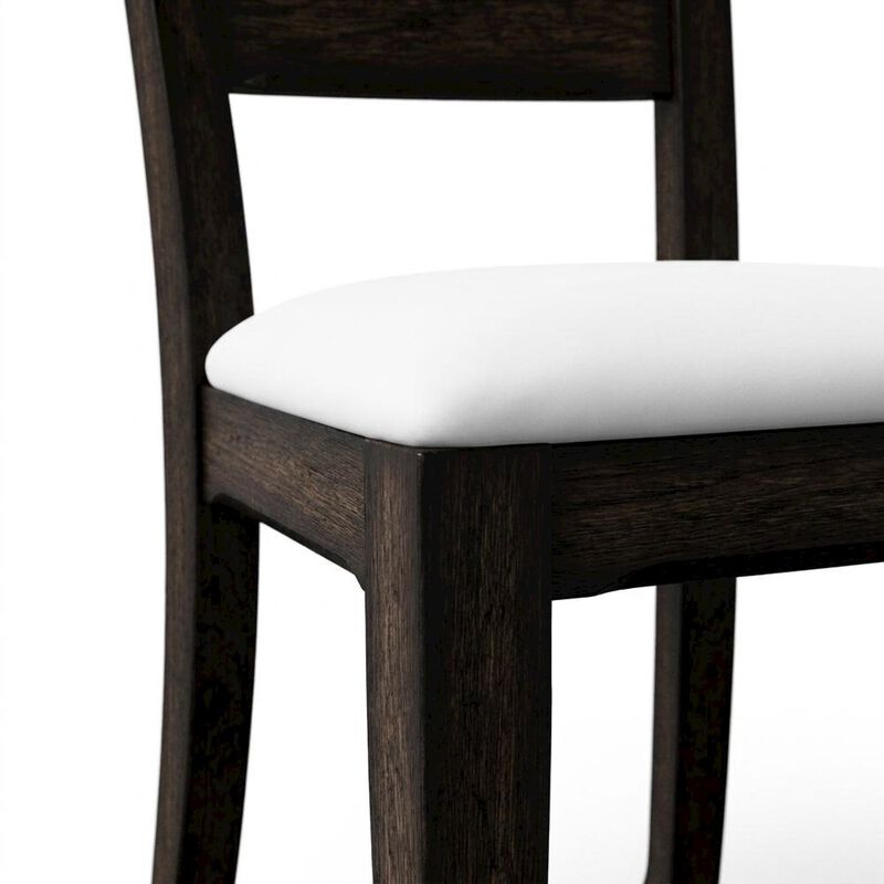 FurniFact Solid Rubberwood Desk Chair with Elm Veneer Back for Dining Room image number 3