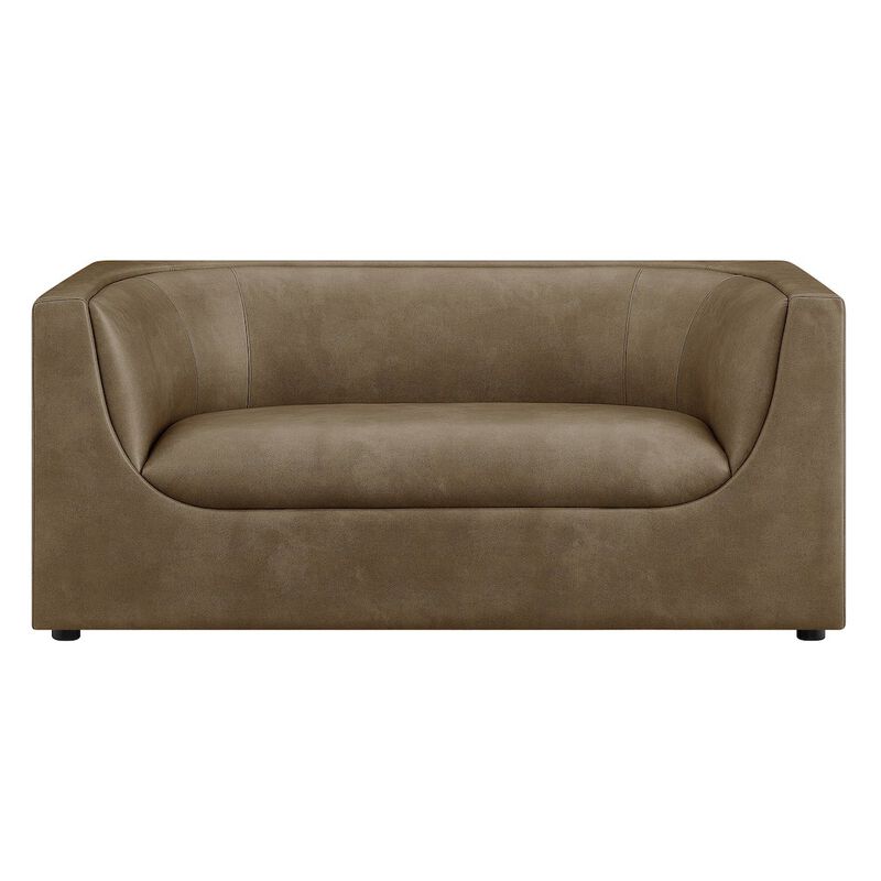 Hilda 67" Curved Back Vegan Leather Loveseat image number 5