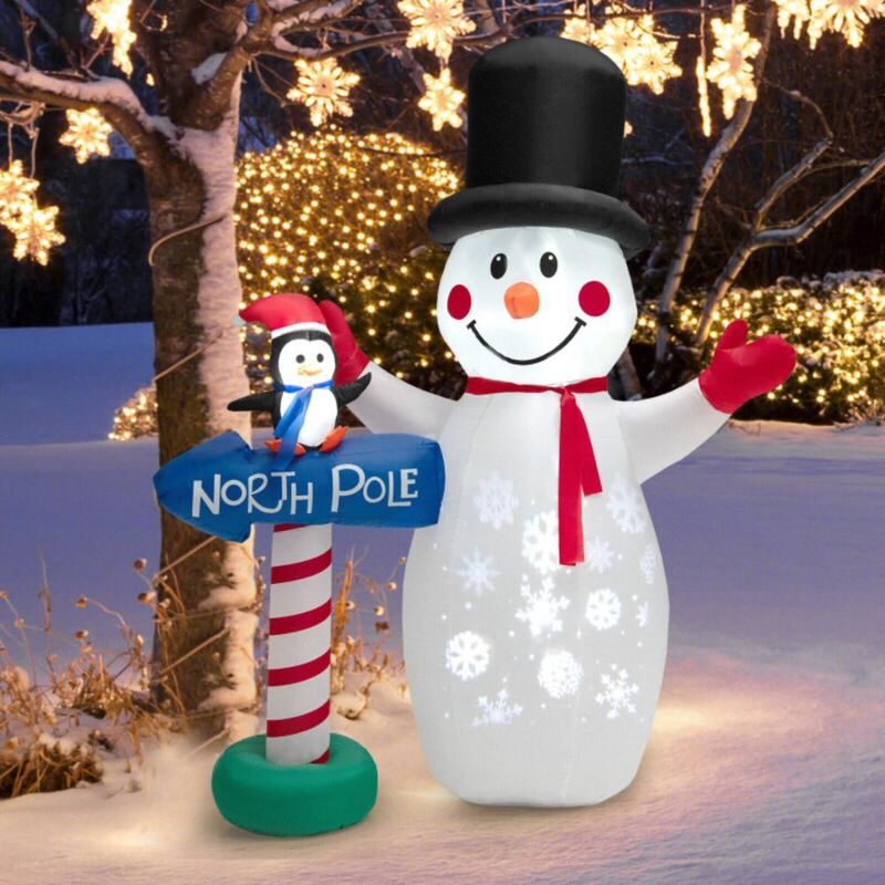 Hivvago Inflatable Christmas Decoration with Built-in Snowflake Projector