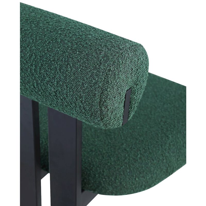 Meridian Furniture Dario Green Boucle Fabric Dining Chair, Set of 2