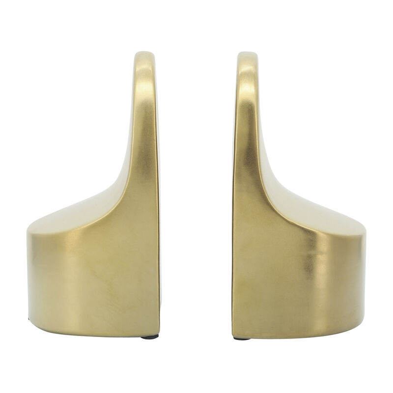 S/2 Ceramic Bookends, Gold image number 3