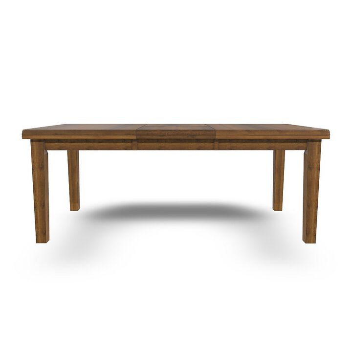 Raly Dining Table, Brown Wood Extendable 60-78 Inch Top Butterfly Leaf - Benzara