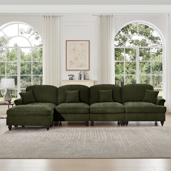 Webfur Mid-Century Modern L-Shaped Sectional Sofa