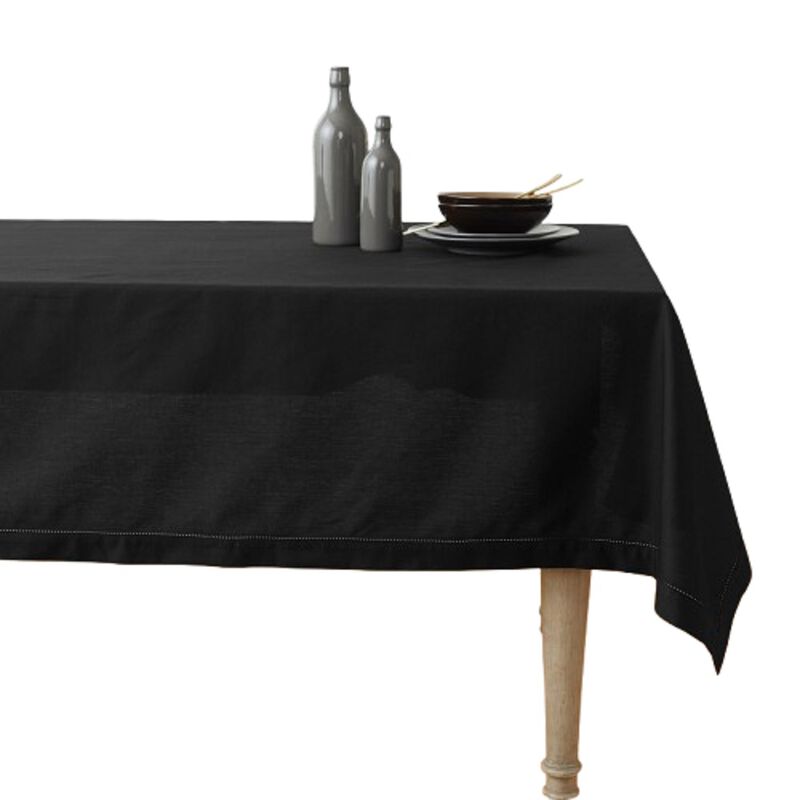 Solino Home Cotton Linen Hemstitch Tablecloth &ndash; Handcrafted, Machine Washable, Perfect for Holiday and Everyday Dining