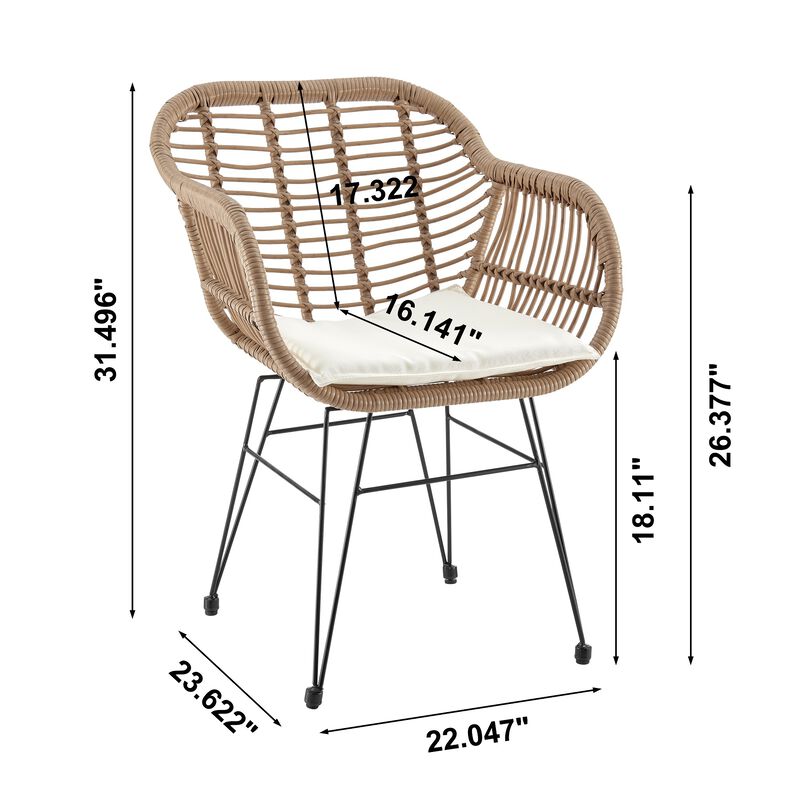Antibes Cream 3-Piece Patio Set