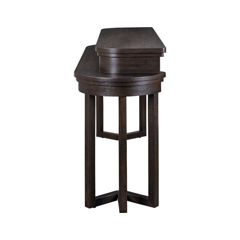 Liberty Furniture Living Room Console Bar Table - AC USB Charging Station  - Peppercorn Oak Wood image number 3