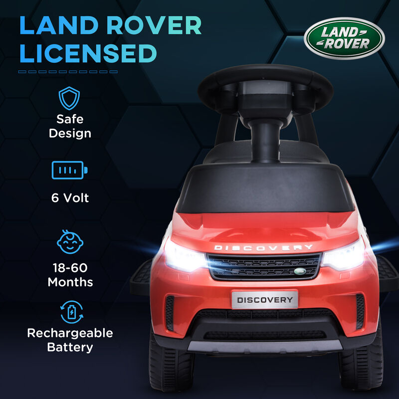 BreeBe 2 in 1 Land Rover Licensed 6V Ride on Car Sliding Car Battery Powered Electric Car w/ Headlights Music Horn image number 4
