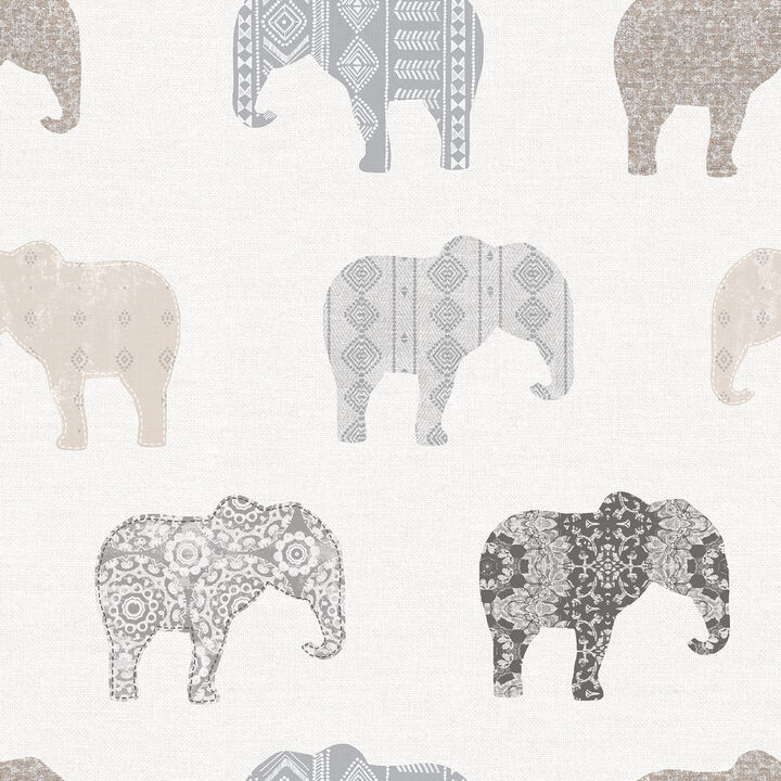 Just 4 Kids 2 Elephant Motif Multi-coloured Wallpaper G56526
