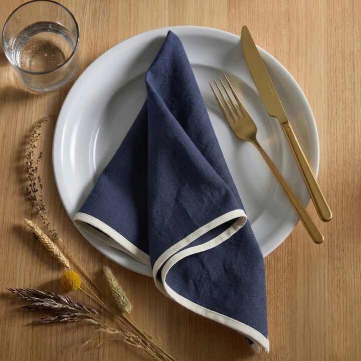 Linen Dinner Napkins Set of 4 for Dining Table Decor, 20 x 20 Inch - Kensington