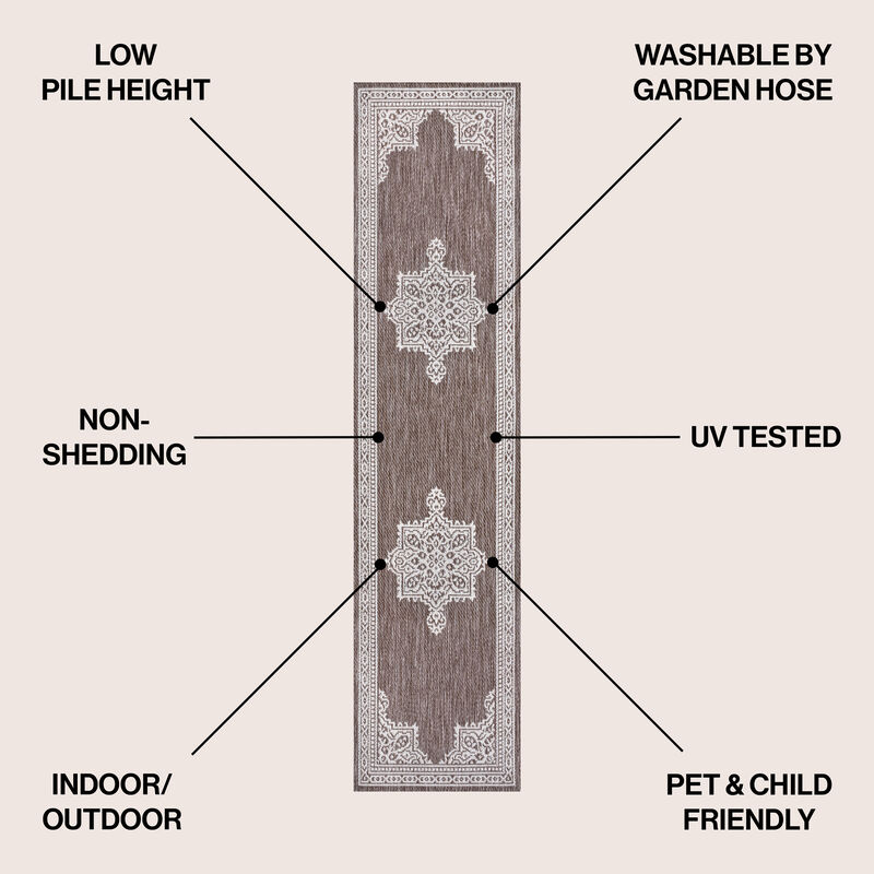 Arden Vintage Casual Medallion Indoor/Outdoor Area Rug