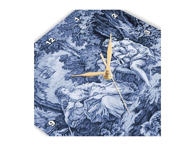 French Blue Toile Wall Clock 10 Inch Home Decor image number 3