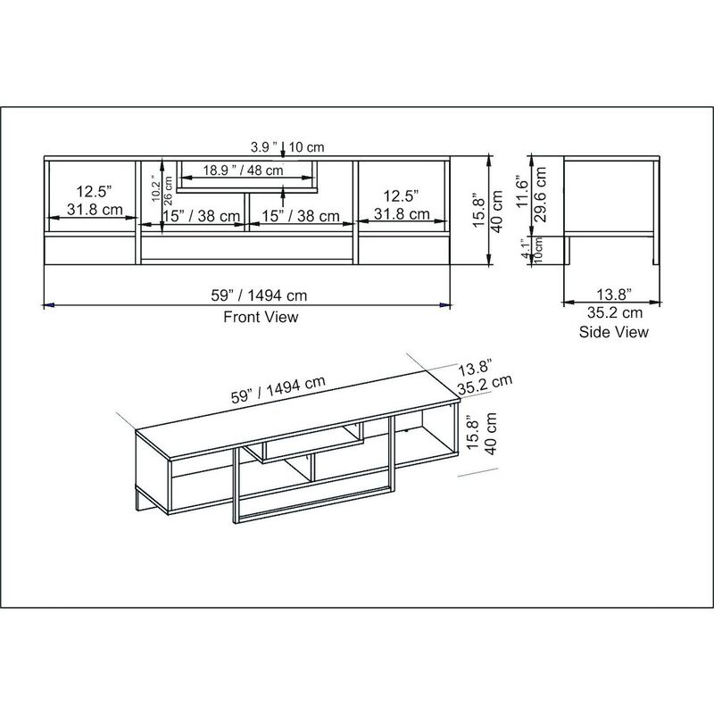Decorotika Asal 59 Tv Stand - Bendire White