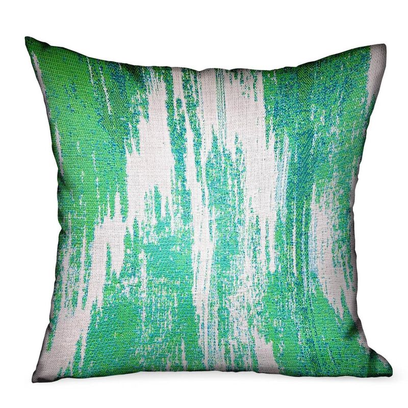 Plutus Brands Green Avalanche Green Ikat Luxury Outdoor/Indoor Throw Pillow image number 0