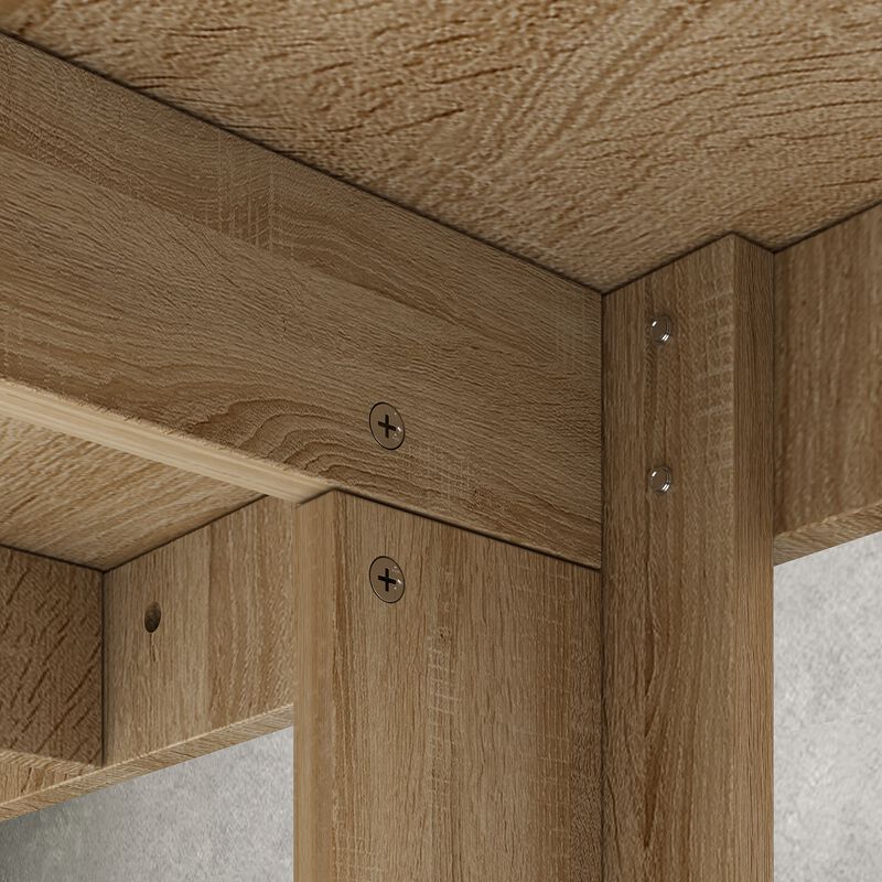 86.6 in. Width, Retangular Wood Grain Wooden Computer Desk, Writing Desk, Natural with Wooden Frame