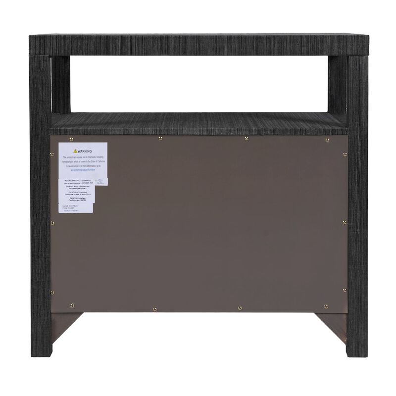 Butler Specialty Nora 28 in. W Raffia 2 Drawer Nightstand with Top Open Shelf, Blue image number 7