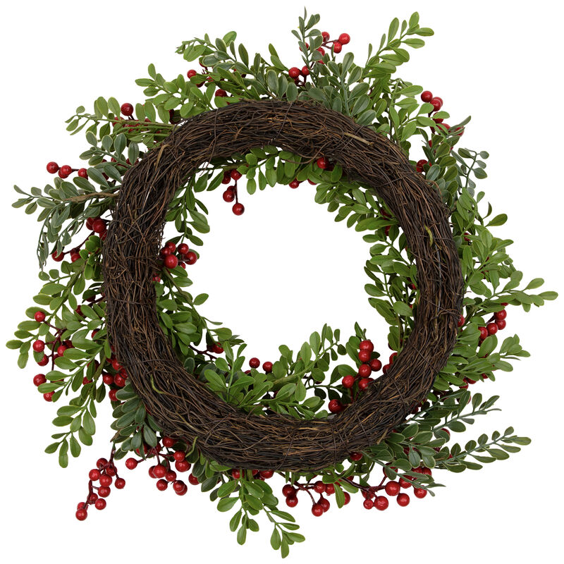 Lush Berry and Leaf Artificial Christmas Wreath  18-Inch  Unlit image number 5