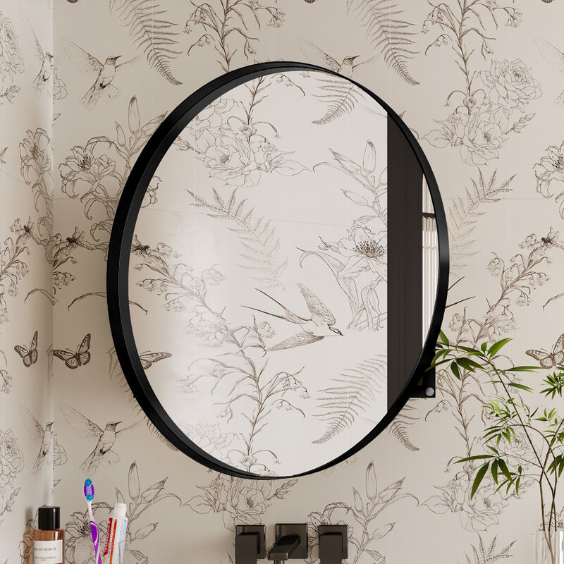 ELEMENT ACE Modern Round Metal Medicine Cabinet with Adjustable Shelves - Elegant Bathroom Storage Solution image number 5