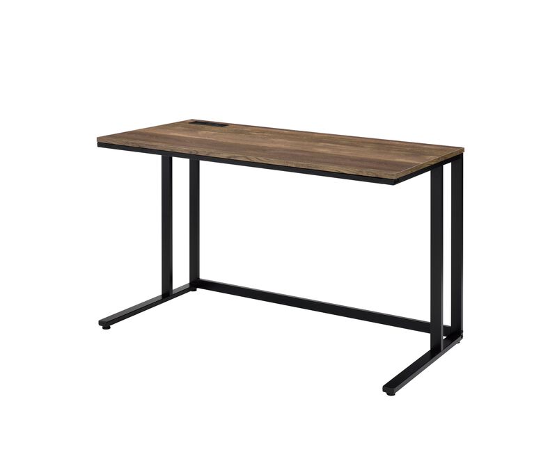 ACME Tyrese Writing Desk w/USB, Walnut & Black Finish