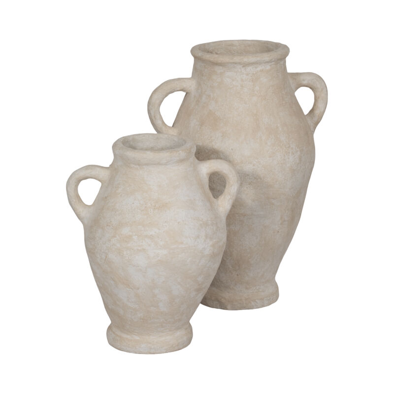 32" Paper Mache Jug With Handles, White image number 5