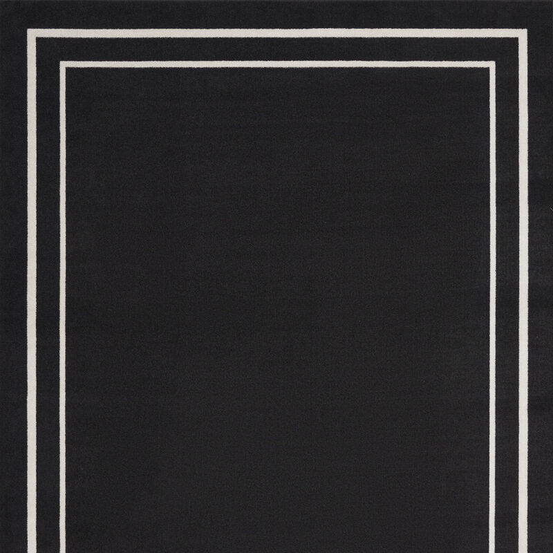 HomeRoots 10' X 14' Black And Ivory Indoor Outdoor Area Rug image number 2