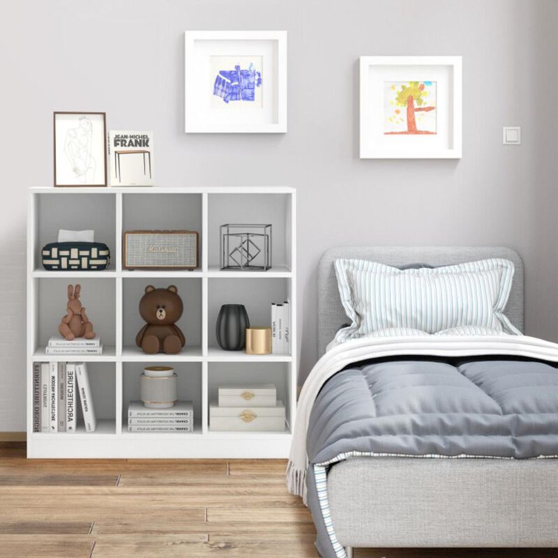 Hivvago Modern 9-Cube Bookcase with 2 Anti-Tipping Kits for Books Toys Ornaments