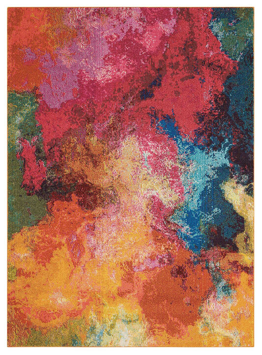 4 X 6 Palette Abstract Power Loom Non Skid Area Rug
