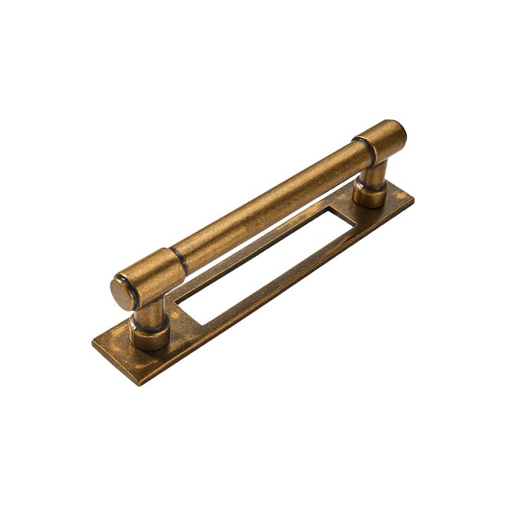 khtumeware 5 Pack 3 Inch(76 mm) Center to Center Antique Brass Cabinet Pull Backplate with Base Plate Zinc Vintage Kitchen Cabin