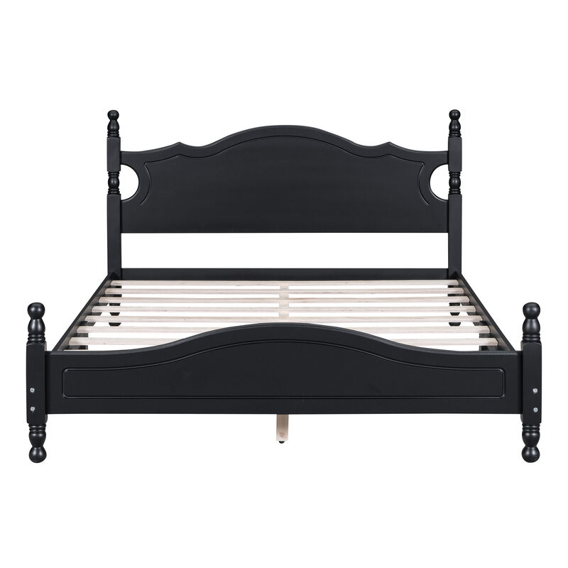 Merax Vintage Wood Platform Bed Frame