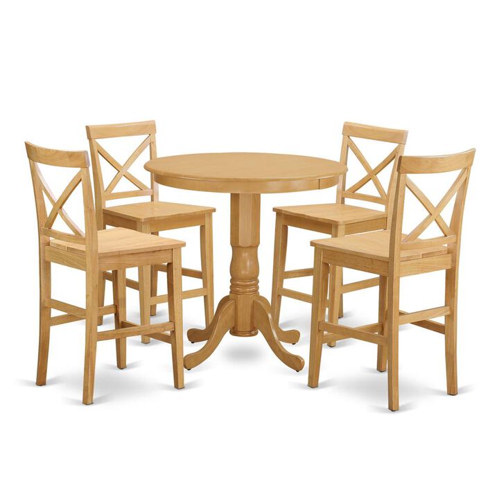 5 Pc counter height Dining room set - high top Table and 4 Kitchen Chairs.
