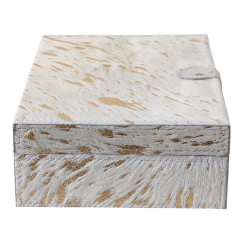 Hair On Hide Speckled Box, Tan image number 3