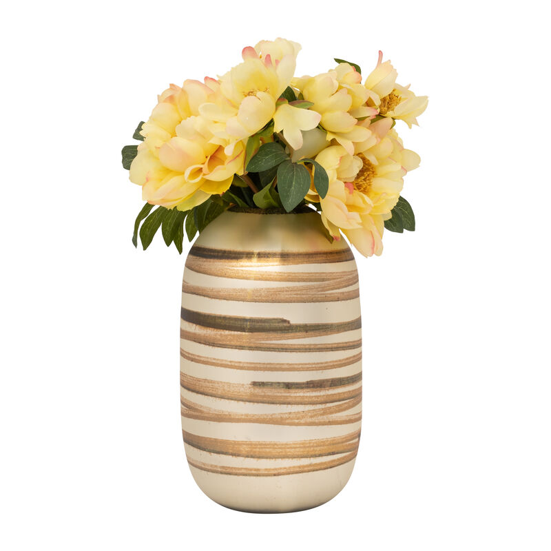 14" Antique Ring Vase, Gold image number 2