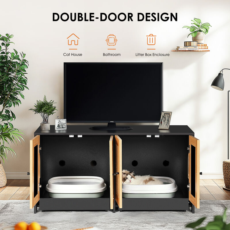 Dabmed Double Cat Litter Box Enclosure image number 3