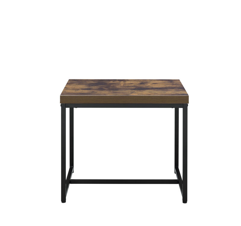 ACME Bob End Table, Weathered Oak & Black