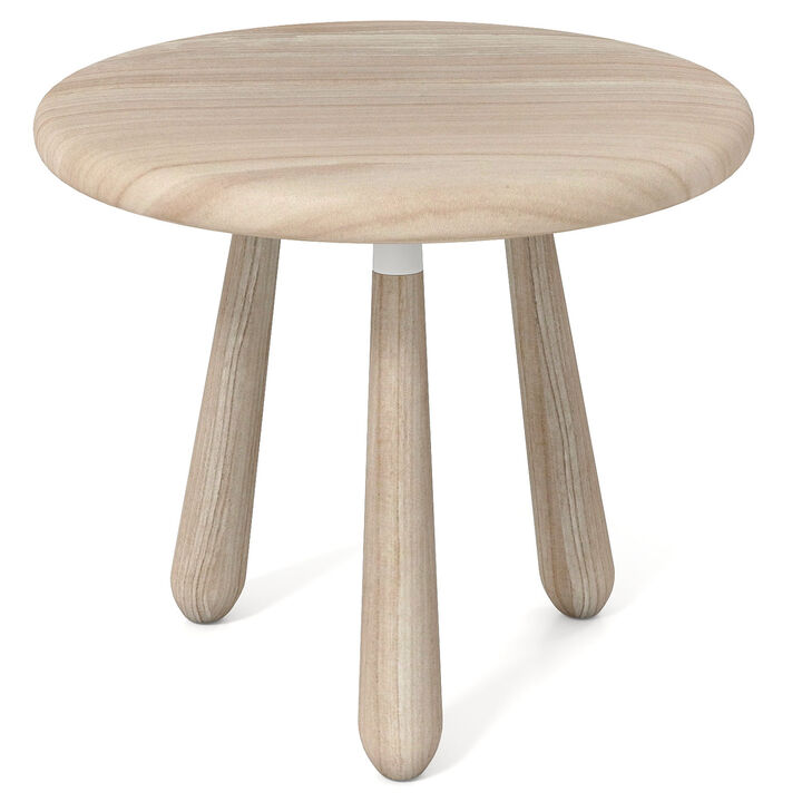Sturdy Mahogany Wood Side Table for Outdoor Use with Thickened Top-Natural