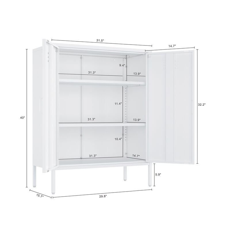 Naomi White Accent Cabinet