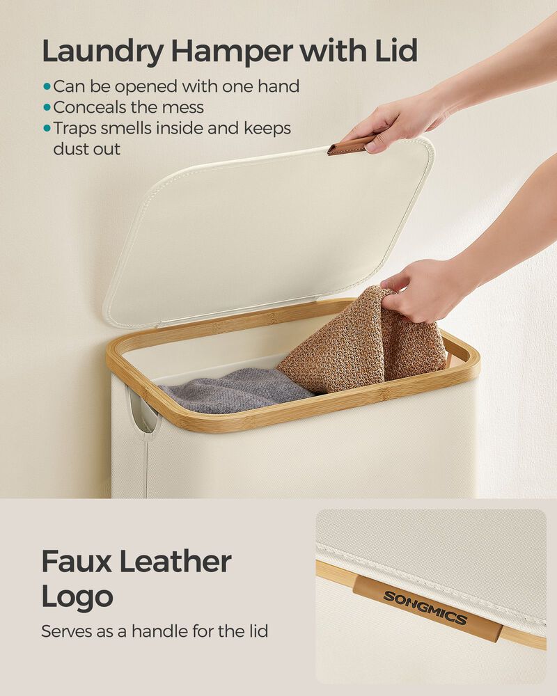 23.8 Gallons (90L) Laundry Hamper with Lid image number 3