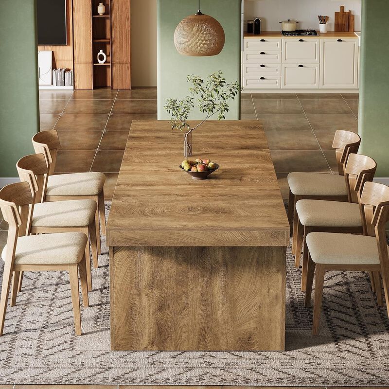 Tribesigns  70.87" Farmhouse Dining Table Kitchen Dining Table for 6-8 People image number 3