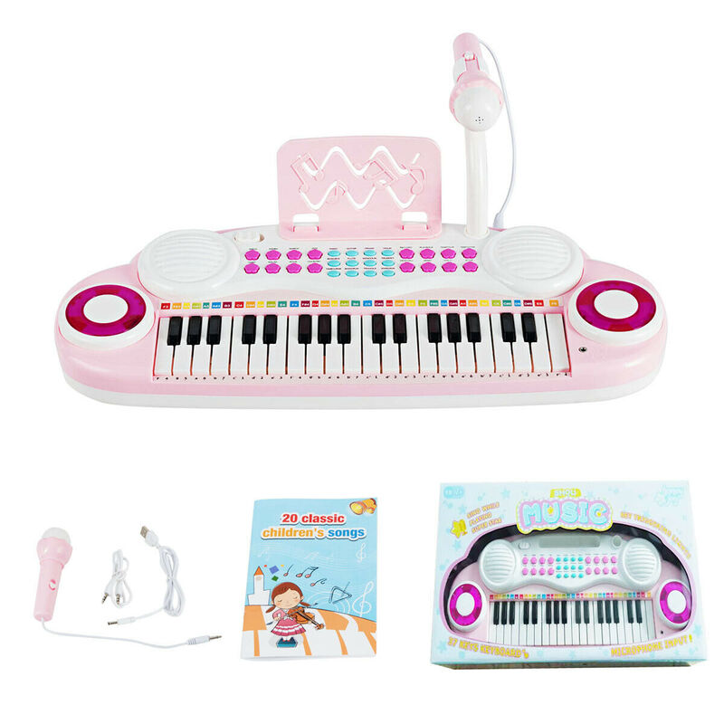 37-Key Electronic Piano Keyboard with Microphone and Multiple Functions image number 5